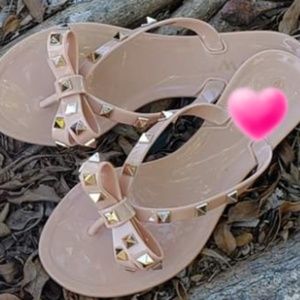 Studs sandals white blue nude black